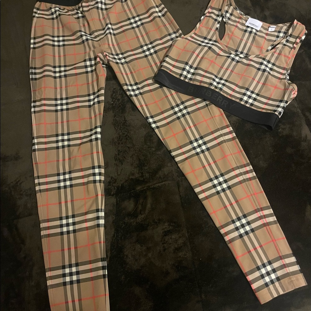 100% AUTHENTIC BURBERRY BRA TOP AND TIGHTS